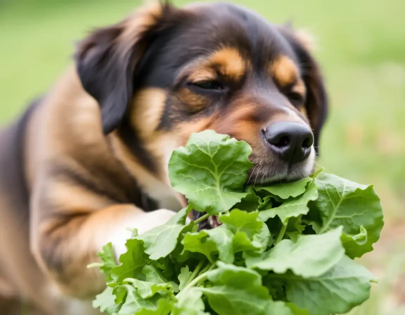 σκύλος να τρωει σπανάκι
