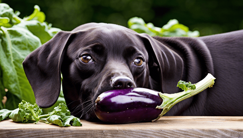ένας σκύλος που τρώει μελιτζάνα