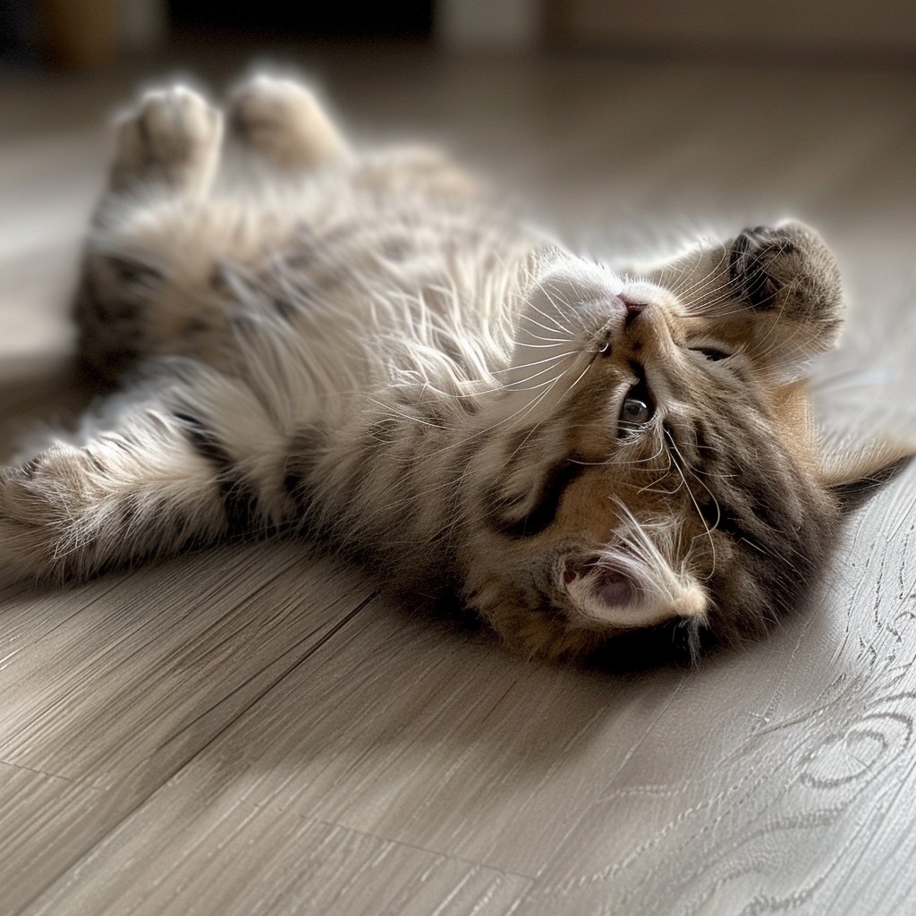 StockCake Playful Kitty Γλείφεται η γάτα σας αφού τη χαϊδέψετε