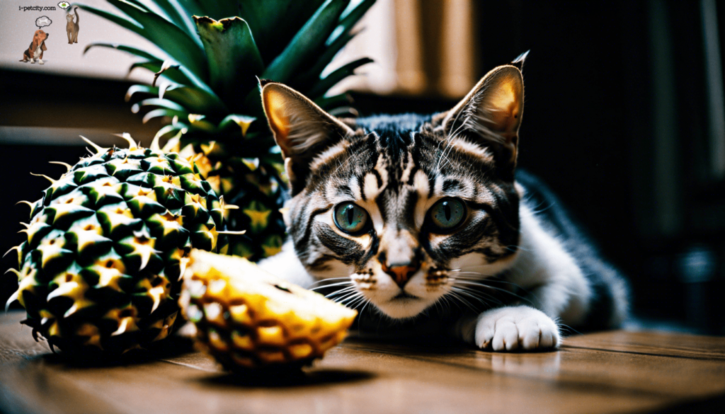 γάτα που τρωει ανανά