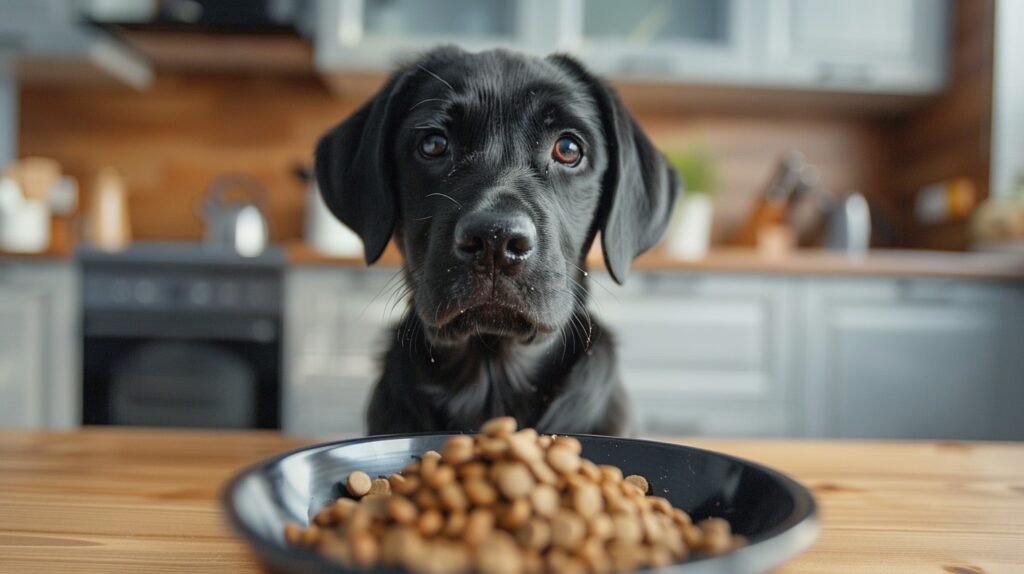 StockCake Hungry Black Dog 1723701685 Τι να κάνετε όταν ο σκύλος ή η γάτα σας τρώει κάτι που δεν πρέπει