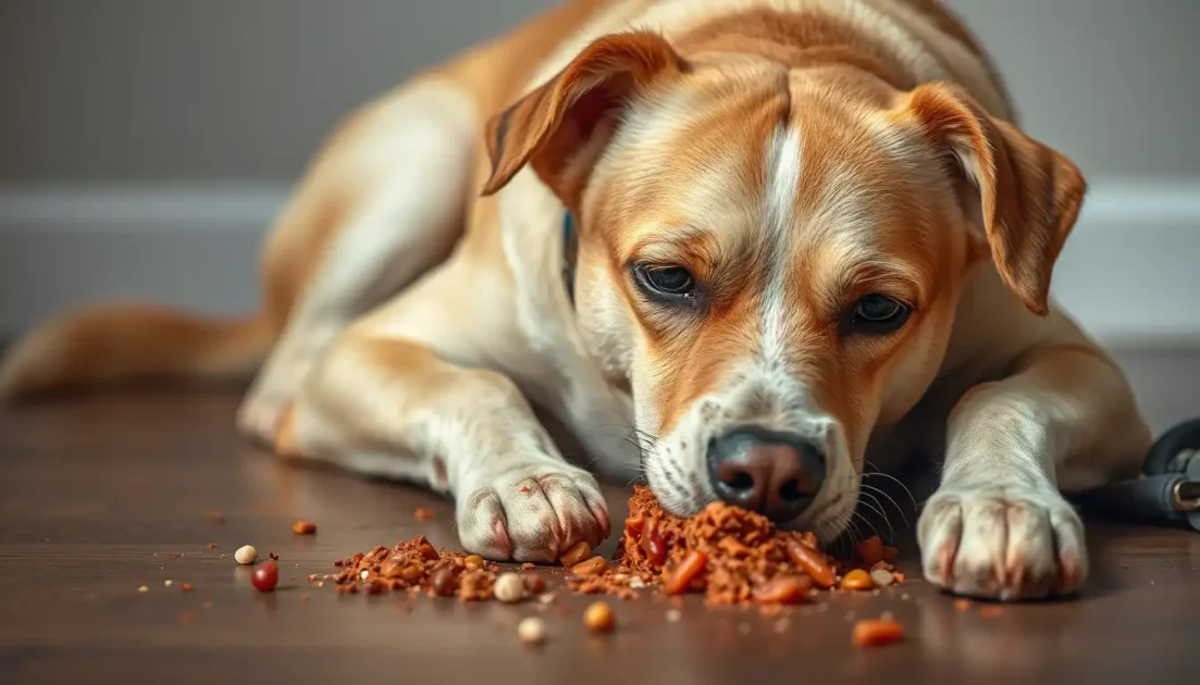 ο σκύλος τρώει εμετό