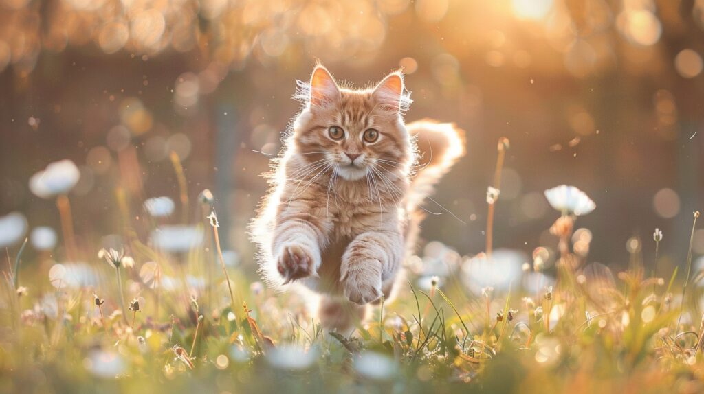 StockCake Cat leaping gracefully 1723352875 η γάτα προσαρμόζεται στο νέο σπίτι