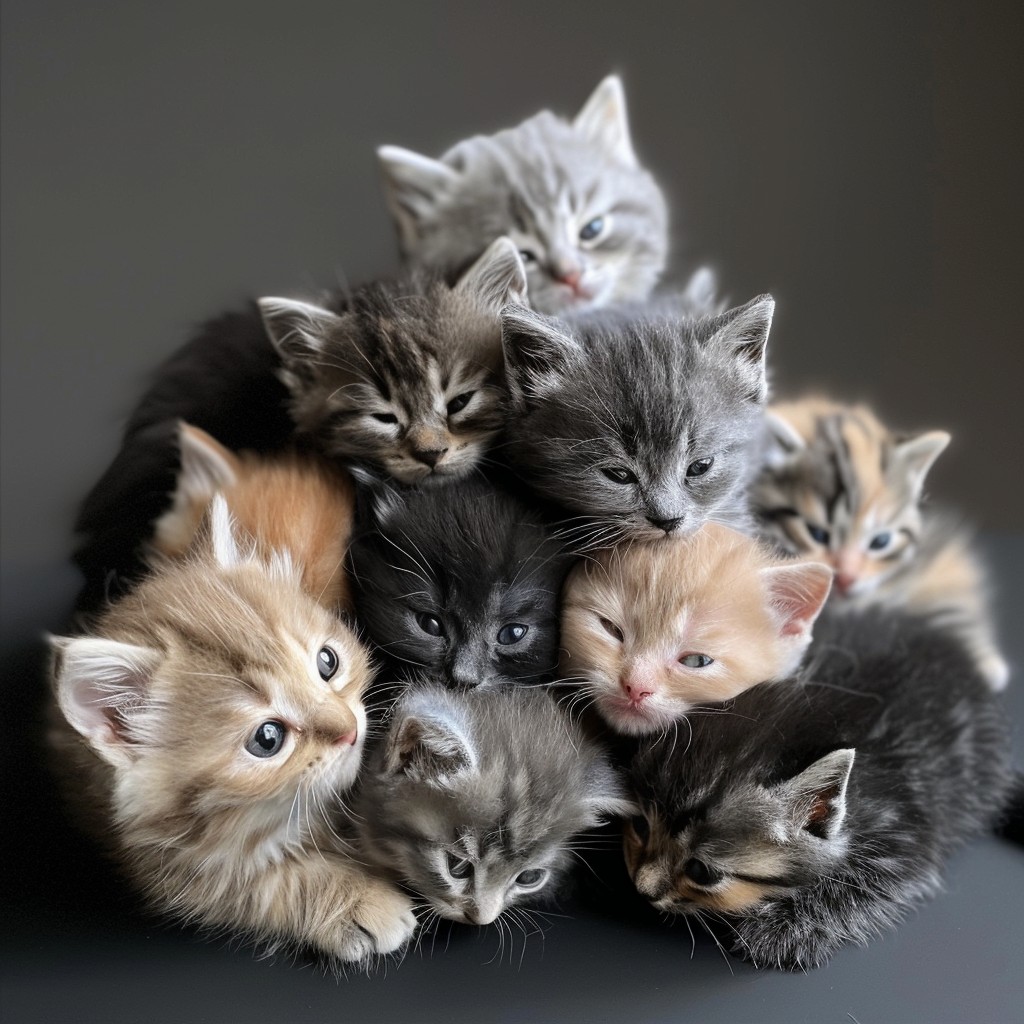 StockCake Pile of Kittens 1723008436 Πότε αρχίζουν τα γατάκια να περπατούν;