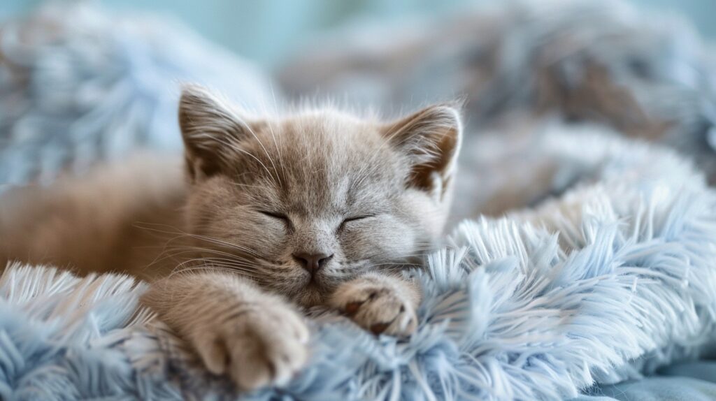 StockCake Sleeping Fluffy Kitten 1723962511 Η γάτα μου κοιμάται πολύ