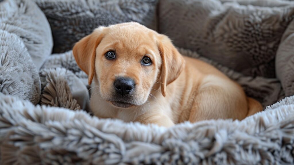 StockCake Cozy Puppy Eyes 1726662370 Πώς να ταΐσετε με μπιμπερό ένα νεογέννητο κουτάβι