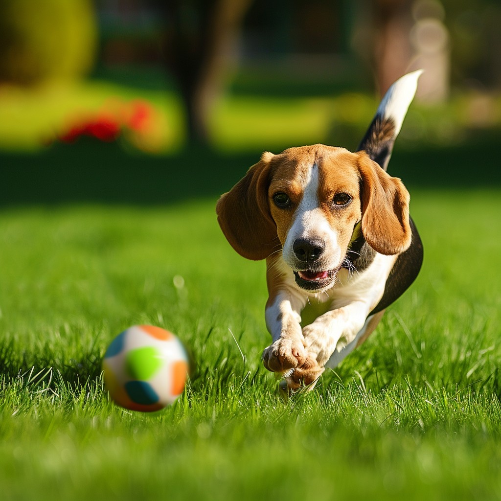 StockCake Dog Chasing Ball 1727412936