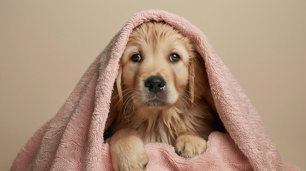 σκυλος με πετσετα Πώς να καθαρίσετε ένα κουτάβι - χωρίς μπάνιο