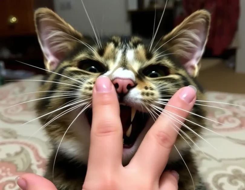 γάτα μου με δαγκώνει