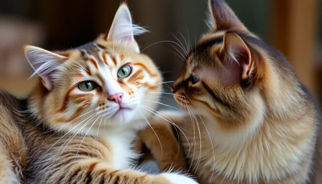 γάτες περιποιούνται η μία την άλλη