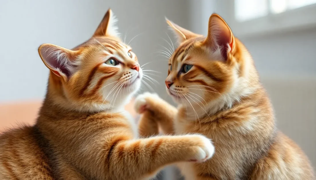 γάτες περιποιούνται η μία την άλλη