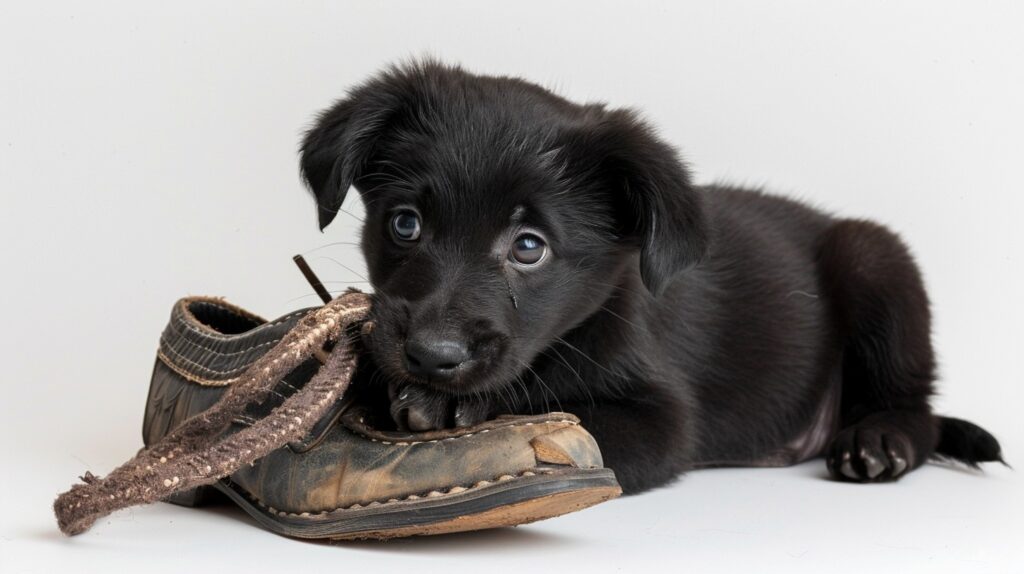 StockCake Puppy Bites Shoe 1723701919 Πώς να προκαλέσετε εμετό στον σκύλο σας.