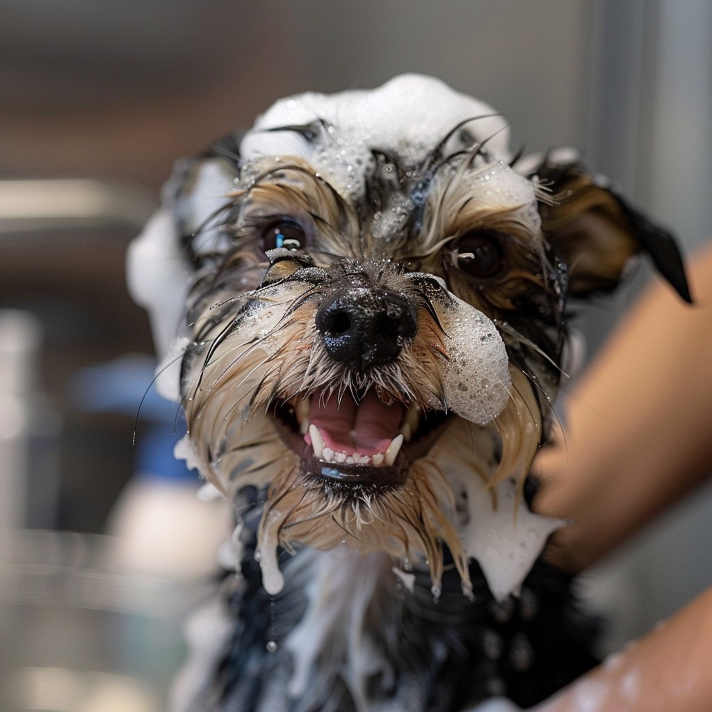 StockCake Joyful Bath Time 1721730132 Είναι ασφαλές να στεγνώσετε τα μαλλιά ενός σκύλου με πιστολάκι