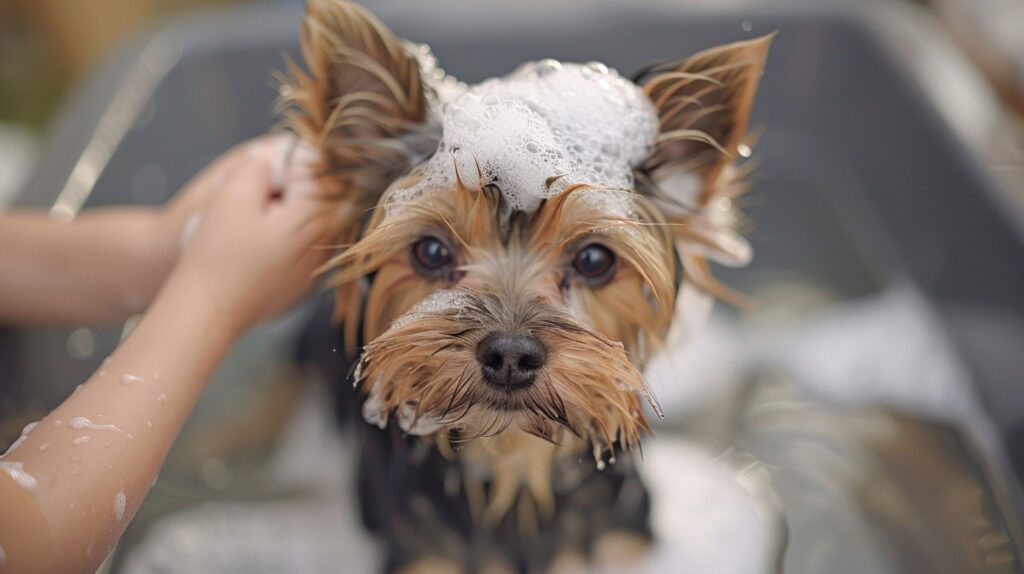 StockCake Puppy Bath Time 1728622486 μαγειρική σόδα στον σκύλο